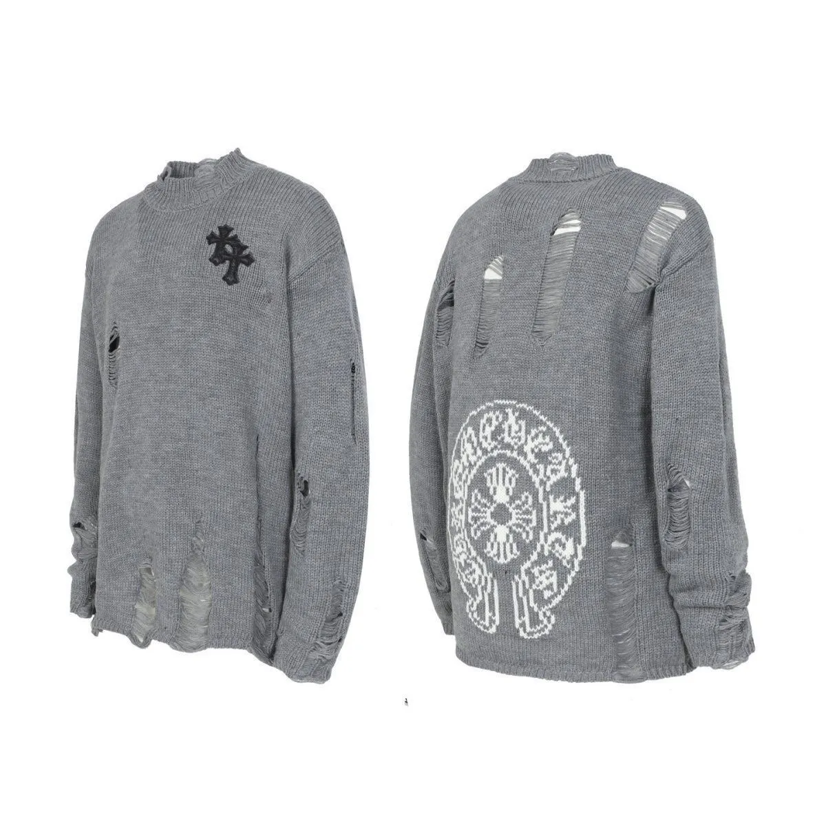 P188 💰 Chrome Hearts CH Chrome Hearts Patch Cross Distressed Knitted Sweater Pullover. The popular style is the same for men and women. It is matched with black and white. It looks great in real life. It looks good on the upper body. It looks good in daily wear. It is even more photogenic. It’s hard not to buy it. Buy it for me!!! Believe me, no one can refuse such a machine-length Chrome Hearts jacket. The version has been expanded based on the old version. The upper body is loose and stylish, and the hem is expanded to a casual design. Fat people look extremely slim, thin people have limited height and high-end. Ten thousand yuan ZP printing, 1:1 perfect restoration, looks good when worn alone or stacked, can be easily controlled by both men and women. If you care more about quality, you must also respect the price. It is completely different from the thin see-through bottoms and junk products on the market that pill when worn. If the style makes you shine at a glance, then quality is what you should pay more attention to. Compared with price, we focus on quality. Customers who have received my products all know it. ️️️ Sweaters on the market are generally made of core-spun yarn. We use Modal. Compared with core-spun yarn, the advantages are very intuitive: high cost, high price, high density, relatively expensive for developers, and let us make a lot less money. In addition, it is delicate, no scum, anti-pilling, and high-end. We are conscientious sellers and do not use core-spun yarn. Apart from being cheap, core-spun yarn is really useless. It shrinks, pills, and hooks people. He is proficient in everything. Color: Picture color Size: S-M-L-XL Length Shoulder Width Bust Sleeve Length 64cm 42cm 52cm 51cm 66cm 44cm 54cm 52cm 68cm 46cm 56cm 53cm 70cm 48cm 58cm 54cm